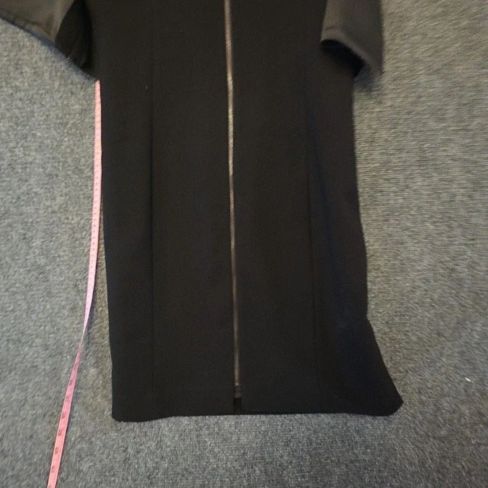 Elie Tahari Dress Womens Medium Black Layered Sheath Knee Length Sculpted